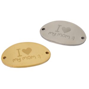 I love my mom ταυτότητα οβάλ μεταλλική ατσάλι 20×30mm