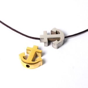 Άγκυρα πλακέ μεταλλική ατσάλι χάντρα 14.5x14mm