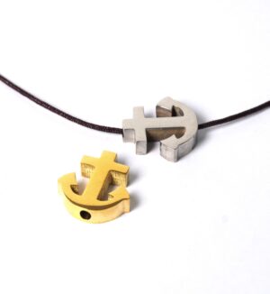 Άγκυρα πλακέ μεταλλική ατσάλι χάντρα 14.5x14mm