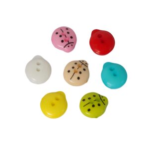 Πασχαλίτσα δίχρωμη ακρυλικό κουμπί 13x12mm/mix 10τμχ