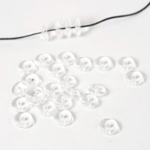 Ροδέλα πλακέ διάφανη ακρυλική χάντρα 10x3mm/22gr περίπου 100 χάντρες