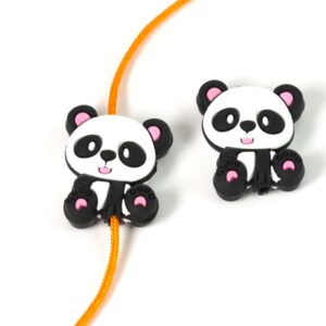 Panda χάντρα μασητική teether οδοντοφυΐας σιλικόνης για μωρά 27.5x22mm