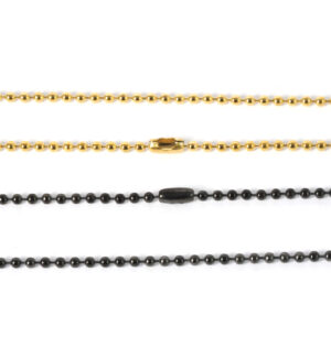 Αλυσίδα ατσάλι μπίλια με κούμπωμα 1.5mm μήκος 45cm