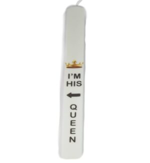 Λαμπάδα με κορώνα «IM HIS QUEEN» κερί παραλληλόγραμμη 40x3x1.1cm