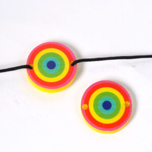 Ματάκι Jamaica colourful σε κίτρινο στρογγυλό plexiglass σύνδεσμος 20mm