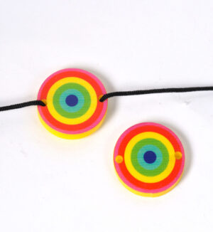 Ματάκι Jamaica colourful σε κίτρινο στρογγυλό plexiglass σύνδεσμος 20mm