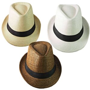 Καπέλο Ψάθινο τύπου Trilby One Size με μαύρη κορδέλα υφασμάτινη 29cm