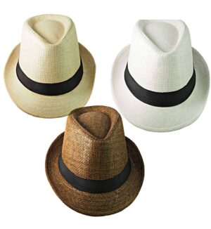 Καπέλο Ψάθινο τύπου Trilby One Size με μαύρη κορδέλα υφασμάτινη 29cm