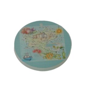 Κέρκυρα με χάρτη στρογγυλό κρεμαστό plexiglass 40mm/10 τμχ