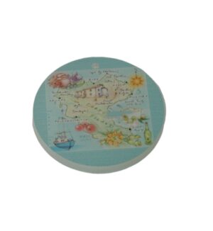 Κέρκυρα με χάρτη στρογγυλό κρεμαστό plexiglass 40mm/10 τμχ