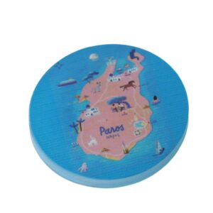 Πάρος με χάρτη στρογγυλό κρεμαστό plexiglass 40mm/10 τμχ