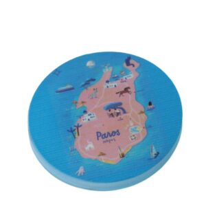Πάρος με χάρτη στρογγυλό κρεμαστό plexiglass 40mm/10 τμχ