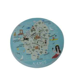 Νάξος με χάρτη στρογγυλό κρεμαστό plexiglass 40mm/10 τμχ