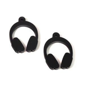 Ακουστικά Headphones μαύρα plexiglass κρεμαστό 32x25mm
