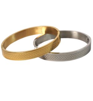 Βραχιόλι χειροπέδα πλακέ με σχέδιο snake leather ανοιγόμενο ατσάλι 59x69mm