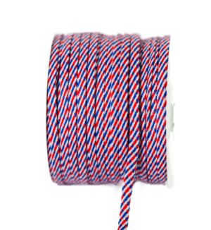 Κορδόνι France τρίχρωμο πλακέ πολυεστερικό 4mm/καρούλι 40μέτρα