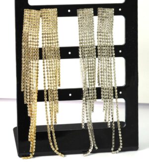 Σκουλαρίκια καρφωτά Sparkle 7 Trims μακρυά με κρύσταλλα μεταλλικά ορείχαλκος και καρφί από ασήμι 925 128x14mm/σετ