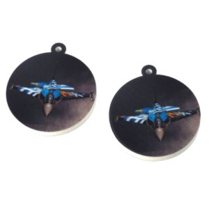 Ελληνικό Μαχητικό F16 Στρογγυλό plexiglass κρεμάστο 37x33mm