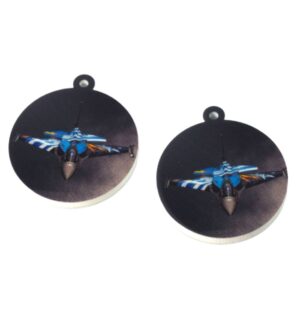 Ελληνικό Μαχητικό F16 Στρογγυλό plexiglass κρεμάστο 37x33mm