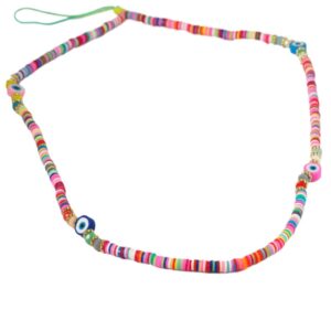 Κολιέ Colorful Fimo Madness με ματάκια μακρύ μήκους 68cm