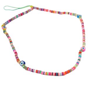 Κολιέ Colorful Fimo Madness με ματάκια μακρύ μήκους 68cm