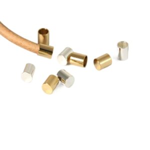 Καπελάκι μεταλλικό ατσάλι 6×5mm για κορδόνι 4mm