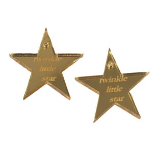 Αστέρι «Twinkle little star» χρυσό μεταλλικό χρώμα plexiglass κρεμαστό 31x33mm