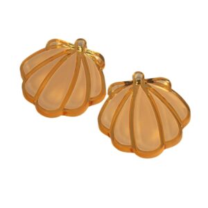 Κοχύλι Scallop μεγάλο χρυσό μεταλλικό χρώμα plexiglass κρεμαστό 42x41mm