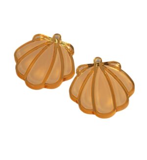 Κοχύλι Scallop μεγάλο χρυσό μεταλλικό χρώμα plexiglass κρεμαστό 42x41mm
