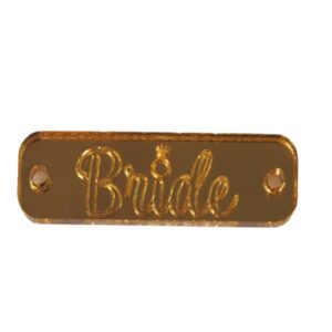 Ταυτότητα Bride με δαχτυλίδι μονόπετρο χρυσή μεταλλικό χρώμα plexiglass σύνδεσμος 33x10mm
