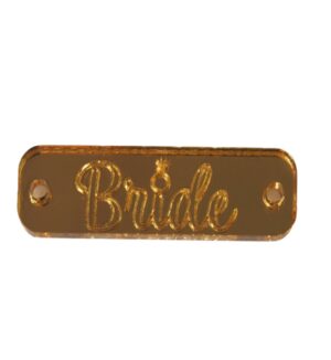 Ταυτότητα Bride με δαχτυλίδι μονόπετρο χρυσή μεταλλικό χρώμα plexiglass σύνδεσμος 33x10mm