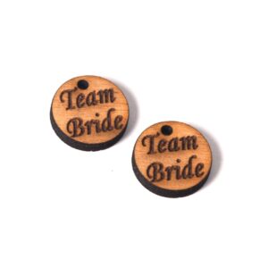 Δίσκος Team Bride μικρός πλακέ φυσικό ξύλινο κρεμαστό 18mm/10 τμχ