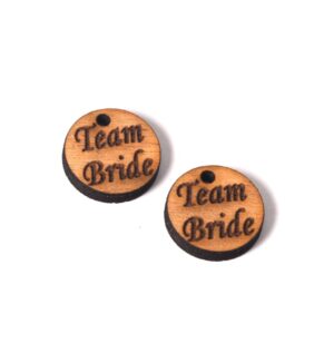 Δίσκος Team Bride μικρός πλακέ φυσικό ξύλινο κρεμαστό 18mm/10 τμχ