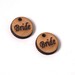 Δίσκος Bride μικρός πλακέ φυσικό ξύλινο κρεμαστό 18mm/10 τμχ
