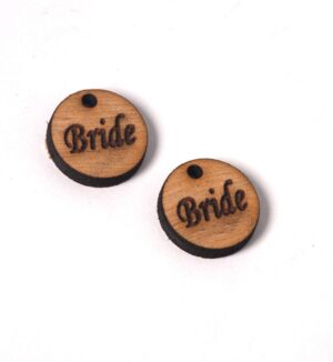 Δίσκος Bride μικρός πλακέ φυσικό ξύλινο κρεμαστό 18mm/10 τμχ