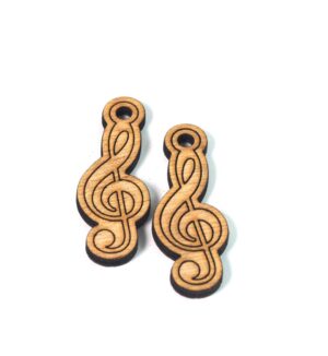 Κλειδί Σολ φυσικό ξύλινο κρεμαστό 49x18mm