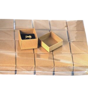 Πολυτελής συσκευασία για δαχτυλίδια craft χαρτόνι με αφρολέξ εσωτερικά 50x50x34mm/24 τμχ