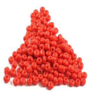 Γυάλινες χάντρες seed κόκκινο opaque 2mm/6gr περίπου 300 χάντρες
