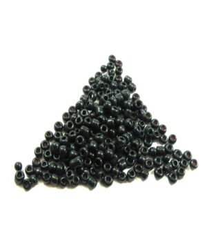 Γυάλινες χάντρες seed μαύρο opaque 2mm/6gr περίπου 300 χάντρες