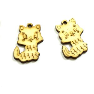 Γατούλα ξύλινο κρεμαστό 28x22mm