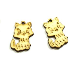Γατούλα ξύλινο κρεμαστό 28x22mm