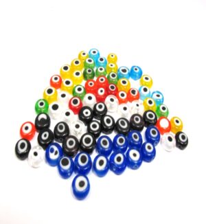 Γυάλινο ματάκι πλακέ 8mm/49 τμχ