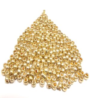Γυάλινες χάντρες μεταλλικό χρυσό seed 4mm/18gr περίπου 250 χάντρες