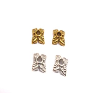 Μεταλλικό καπελάκι λουλούδι  αντικέ 6x6mm/50 τμχ