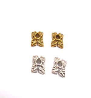 Μεταλλικό καπελάκι λουλούδι  αντικέ 6x6mm/50 τμχ