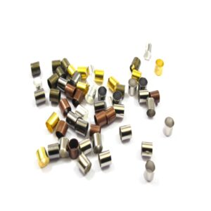 Μεταλλικά στοπάκια χαλκός 3x3mm/50 τεμ.για κορδόνι 2~2.5mm