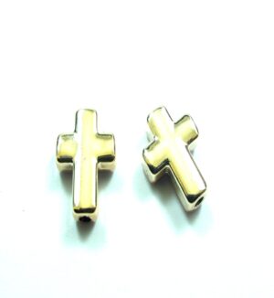 Σταυρός ακρυλική  χρυσή χάντρα 16x13mm
