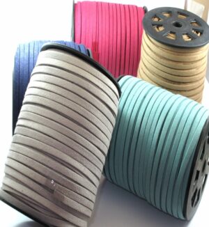 Συνθετικό Suede καστόρινο κορδόνι 6mm/μέτρο