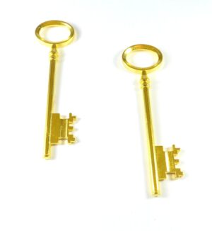 Κλειδί χρυσό μεγάλο μεταλλικό κρεμαστό 80x23mm