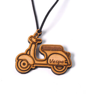 Vespa φυσικό ξύλινο κρεμαστό 38x47mm